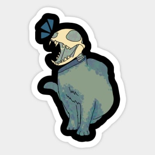 Skeleton Head Cat Sticker